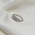 Anel em Prata 925 Três Moissanites 1,75ct