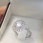 Anel em Prata 925 Chuveiro com Moissanites 