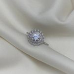 Anel em Prata 925 Chuveiro com Moissanites 