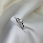 Anel em Prata 925 Solitário Moissanite 0,50ct