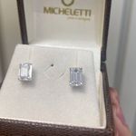 Brinco em Prata 925 Pedra de Moissanite Octogonal 2,0ct