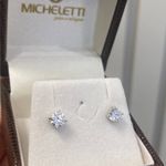 Brinco em Prata 925 Solitário com Pedra de Moissanite 1,0ct