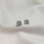 Brinco em Prata 925 Solitário com Pedra de Moissanite 2,50ct