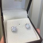 Brinco em Prata 925 Solitário com Pedra de Moissanite 2,50ct