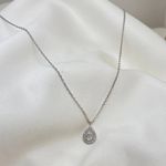 Gargantilha de Prata 925 Pingente Gota Moissanites 