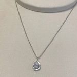 Gargantilha de Prata 925 Pingente Gota Moissanites 