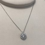 Gargantilha de Prata 925 Pingente Pedra Moissanite 7mm