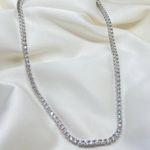 Gargantilha de Prata 925 Riviera com pedras Moissanite 4,92ct