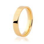Aliança De Ouro 18k 4,00mm Anatômica Quadrada
