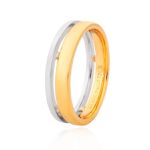 Aliança De Ouro 18k Bicolor 4,45mm Anatômica