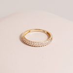 Anel Aparador com Pedras de Brilhante Ouro 18K