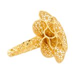 Anel de Ouro 18K Flor Grande Filigrana 