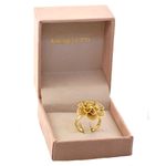 Anel de Ouro 18K Flor Grande Filigrana 