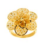 Anel de Ouro 18K Flor Grande Filigrana 