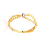 Anel de Ouro 18K Entrelaçado com Brilhante