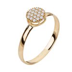 Anel De Ouro 18k Chuveiro Cravejado Pedras Zircônias