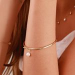 Bracelete de Ouro 18K Fio Meia Cana 2,3 milímetros Juvenil