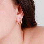 Brinco Argola de Ouro 18K Fios Entrelaçados Médio