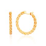 Brinco Argola de Ouro 18K Fios Entrelaçados Maior