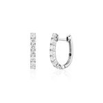 Brinco Ouro Branco 18K Argola com Diamantes de Laboratório