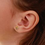 Brinco Infantil Abelha Esmaltado Ouro 18K