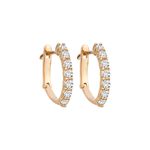 Brinco Tipo Argola Ouro 18k Com Brilhantes
