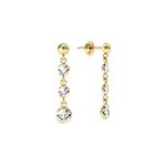 Brinco Pendente Ouro 18K com Zircônias em Degrade
