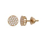 Brinco De Ouro 18k Chuveiro Cravejado Pedras Zircônia