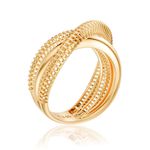 Anel de Ouro 18K Tubular Entrelaçado com Filigrana