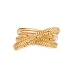 Anel de Ouro 18K Tubular Entrelaçado com Filigrana