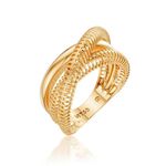Anel de Ouro 18K Tubular Entrelaçado com Filigrana