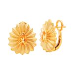 Brinco em Ouro 18K Efeito Plissado Gota com Citrino 