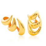 Brinco de Ouro 18K Tubular Ear Cuff com Filigrana