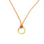 Gargantilha de Couro com Pingente de Ouro 18K 