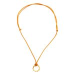 Gargantilha de Couro com Pingente de Ouro 18K 
