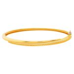 Bracelete Tubular em Ouro 18K com Detalhe em Filigrana 