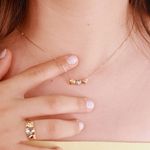 Gargantilha com 3 Corações 3 Cores em Ouro 18K