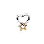 Charm Pandora Coração e Estrela em Dois Tons 