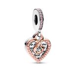 Charm Pandora Pendente Coração e Infinito em Dois Tons