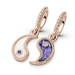 Charm Pandora Ouro Rosé Pendente Divisível Yin e Yang