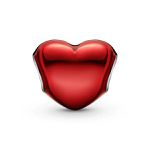 Charm Pandora Coração Vermelho Metálico