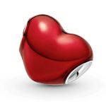 Charm Pandora Coração Vermelho Metálico