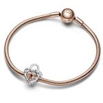 Charm Pandora Divisível Coração Cadeado Dois Tons