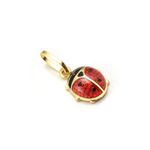 Pingente Infantil Joaninha Forrado Ouro 18K