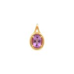 Pingente com Pedra Natural Ametista Oval Ouro 18K