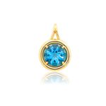 Pingente com Pedra Natural Topázio Azul Ouro 18K