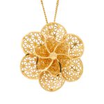 Pingente de Ouro 18K Flor Grande Filigrana 