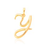 Pingente de Letra Y de Ouro 18K Feminino