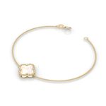 Pulseira de Ouro 18K Trevo Com Malaquita 