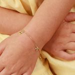 Pulseira Infantil Abelha Esmaltado Ouro 18K